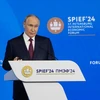 Tổng thống Nga Vladimir Putin phát biểu tại St. Petersburg, Nga, ngày 7/6. (Ảnh: THX/TTXVN)