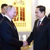 Chủ tịch Quốc hội Trần Thanh Mẫn hội kiến Tổng thống Liên bang Nga Vladimir Putin. (Ảnh: Thống Nhất/TTXVN)