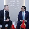 Thủ tướng Phạm Minh Chính gặp Tổng thống Ba Lan Andrzej Sebastian Duda. (Ảnh: Dương Giang/TTXVN)