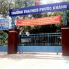 Trường Tiểu học và Trung học Cơ sở Phước Kháng tại xã Phước Kháng, Thuận Bắc, Ninh Thuận. (Ảnh: TTXVN phát)