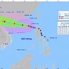 Bản đồ đường đi của Bão số 3. (Ảnh: TTXVN phát)