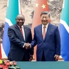 Chủ tịch Trung Quốc Tập Cận Bình (phải) và Tổng thống Nam Phi Cyril Ramaphosa tại cuộc hội đàm ở Bắc Kinh ngày 2/9/2024. (Ảnh: THX/TTXVN)