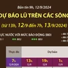 Dự báo lũ trên các sông đến 7 giờ ngày 13/9/2024