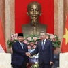 Tổng Bí thư, Chủ tịch nước Tô Lâm tiếp Tổng thống đắc cử Cộng hòa Indonesia Prabowo Subianto. (Ảnh: Lâm Khánh/TTXVN)