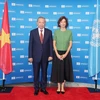 Tổng Bí thư, Chủ tịch nước Tô Lâm với Tổng Giám đốc UNESCO Audrey Azoulay. (Ảnh: Trí Dũng/TTXVN)