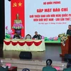 Đại tá Tống Văn Thanh, Cục phó Cục Tuyên huấn, Tổng cục Chính trị Quân đội Nhân dân Việt Nam phát biểu. (Ảnh: Trọng Đức/TTXVN)