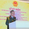 Đại tá Trịnh Ngọc Đại, Tùy viên Quốc phòng phát biểu tại lễ kỷ niệm. (Ảnh: TTXVN phát)