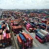 Kho bãi chứa container tại Cảng Tân Vũ. (Ảnh: Tuấn Anh/TTXVN)