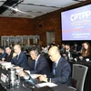 Các đại biểu dự phiên họp toàn thể của Bộ trưởng các nước thành viên CPTPP tại Vancouver, Canada. (Ảnh: Trung Dũng/PV TTXVN tại Canada)