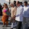 Phó Tổng thống Ấn Độ Hamid Ansari tại sân bay quốc tế Jose Marti, Havana. (Nguồn: thehindu.com)