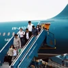 Vietnam Airlines đã khai trương dịch vụ bay thẳng Anh-Việt Nam. (Ảnh: Huy Hùng/TTXVN)