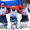 Ba vận động viên giành huy chương nội dung trượt tuyết 15km, gồm Roman Pyetushkov, Irek Zaripov và Aleksandr Davidovich. (Nguồn: RIA Novosti)