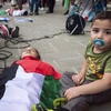 Biểu diễn flashmob tái hiện vụ không kích của Israel vào Dải Gaza