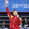 Hà Thanh tiếp tục giành huy chương vàng. (Ảnh: Quốc Khánh/TTXVN)
