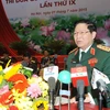 Thượng tướng Ngô Xuân Lịch, Bí thư Trung ương Đảng, Chủ nhiệm Tổng cục Chính trị Quân đội nhân dân Việt Nam phát biểu tại Đại hội. (Ảnh: Trọng Đức/TTXVN)