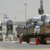 Xe tải chở hàng hóa, vật tư viện trợ vào Dải Gaza. (Nguồn: btselem.org)