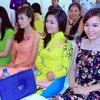 Các thí sinh tham dự cuộc thi Hoa khôi trí tuệ thanh niên Việt Nam năm 2015. (Ảnh: Mạnh Tú​/TTXVN)