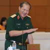 Trung tướng, Phó Tổng tham mưu trưởng Quân đội nhân dân Việt Nam Bế Xuân Trường phát biểu ý kiến. (Ảnh: Phương Hoa/TTXVN)