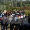 Người di cư tại khu vực biên giới Hungary-Croatia. (Nguồn: Reuters/TTXVN)