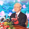 Tổng Bí thư Nguyễn Phú Trọng phát biểu chỉ đạo Đại hội. (Ảnh: Thống Nhất/TTXVN) 