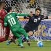 U23 Iraq (áo xanh) đánh bại U23 Qatar. (Nguồn: AFC)