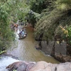 Khu vực thác số 4, thuộc Khu du lịch thác Datanla, nơi ba du khách Anh tử nạn. (Ảnh: Nguyễn Dũng/TTXVN)