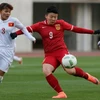 Tuyển nữ Việt Nam (áo trắng) không thể gây bất ngờ trước Trung Quốc. (Nguồn: AFC)