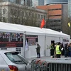 Những người ủng hộ PKK dựng lều ở Brussels. (Nguồn: dailysabah)