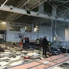 Cảnh hoang tàn sau vụ đánh bom ở Brussels. (Nguồn: AP)