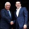 Thủ tướng Hy Lạp Alexis Tsipras và người đồng cấp Bồ Đào Nha Antonio Costa. (Nguồn: AP)