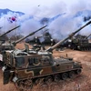 Hàn Quốc sử dụng pháo tự hành K9 khi tập trận. (Nguồn: rt.com)