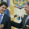 Thủ tướng Canada Justin Trudeau và Tổng thống Ukraine Petro Poroshenko. (Nguồn: AP)