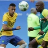Neymar (áo vàng) không thể giúp U23 Brazil giành chiến thắng. (Nguồn: AP)