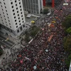 Biểu tình phản đối ở Sao Paulo. (Nguồn: AP)