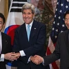 Ngoại trưởng các nước Nhật Bản, Mỹ và Hàn Quốc sắp họp tại New York. (Nguồn: AFP)