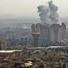 Hình ảnh khói bốc lên sau 1 vụ nổ ở Damascus. (Nguồn: AFP)