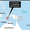 Khu vực xảy ra vụ động đất. (Nguồn: AFP)