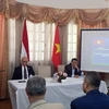 Đại sứ Việt Nam tại Ai Cập Trần Thành Công phát biểu khai mạc hội thảo. (Ảnh: Việt Khoa/TTXVN)