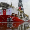 Tàu thăm dò dầu khí Yavuz của Thổ Nhĩ Kỳ neo tại cảng Dilovasi, ngoại ô Istanbul. (Ảnh: AFP/TTXVN)