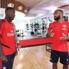 Nicolas Pepe và Alexandre Lacazette trong phòng tập gym của Arsenal. (Nguồn: Getty Images)