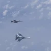 Máy bay chiến đấu của Tây Ban Nha tiếp cận máy bay Nga. (Nguồn: newsweek.com)