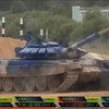 Xe tăng của đội Việt Nam ở chung kết cuộc thi Tank Biathlon.