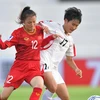 U16 nữ Việt Nam (áo đỏ) không thể cản được Triều Tiên. (Nguồn: AFC)
