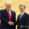 Tổng thống Mỹ Donald Trump và người đồng cấp Hàn Quốc Moon Jae-in. (Nguồn: Yonhap)