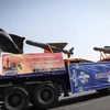 Iran trình diễn tên lửa tại lễ diễu binh. (Nguồn: mehrnews)