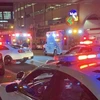 Cảnh sát được triển khai tới hiện trường vụ nổ súng tại Indianapolis, Mỹ. (Ảnh: WTHR/TTXVN)