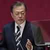 Uriminzokkiri đăng bài chỉ trích sau khi Tổng thống Hàn Quốc Moon Jae-in bày tỏ biết ơn sự ủng hộ của cộng đồng quốc tế. (Nguồn: AFP)