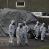 Lực lượng chức năng điều tra tại khu vực điệp viên người Nga và con gái được cho là nhiễm độc chất độc Novichok ở Salisbury, Anh ngày 10/3. (Nguồn: AFP/ TTXVN)