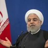 Tổng thống Iran Hassan Rouhani phát biểu trong cuộc họp báo tại Tehran. (Ảnh: THX/TTXVN)