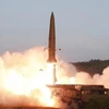 Hình ảnh một vụ phóng tên lửa của Triều Tiên. (Ảnh: YONHAP/TTXVN)